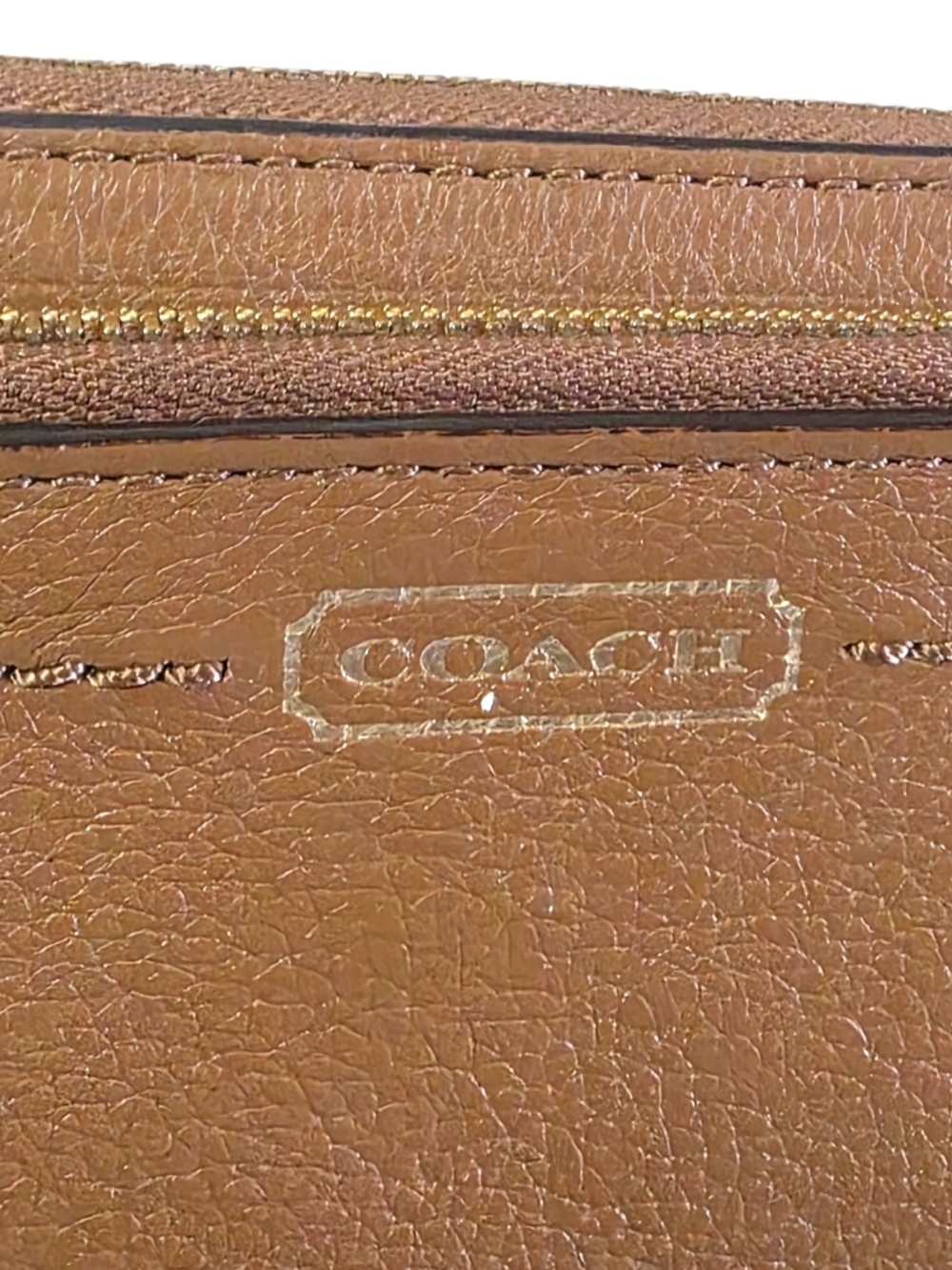 Coach Cognac Leather Double Zip Wallet Wristlet Large Organizer Clutch - Picture 3 of 15